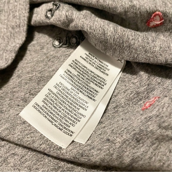 Polo Ralph Lauren Women’s Medium Embroidered Heather Gray Heart T Shirt - Picture 8 of 15